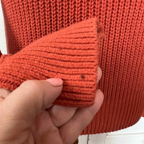 Madewell Fairbanks Cotton Wool Blend Knit Orange Sweater Womens XS Pull On Crew - Picture 4 of 9
